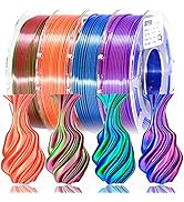 LOCYFENS 3D Printer Filament PLA, Rainbow PLA Filament 1.75mm +/-0.02mm, Silk PLA Dual Color Fila...