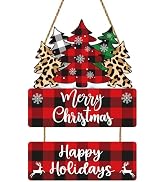 Christmas Decorations Indoor Door Decorations Buffalo Plaid Tree Wall Decor Merry Christmas Sign ...