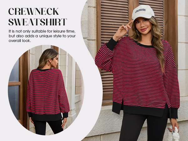Fisoew Women's Fall Oversized Sweatshirt