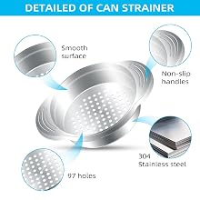 Details of can strainer