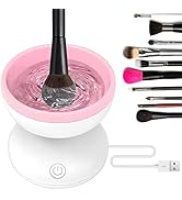 Pink Electric Makeup Brush Cleaner Machine, Windspeed Silicone Brush Cleaner Machine Beauty Blend...