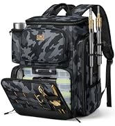 MATEIN Pro Fishing Backpack with 4 Tackle Boxes, 3600 Tackle Box Backpack with Rod Holder, Large ...