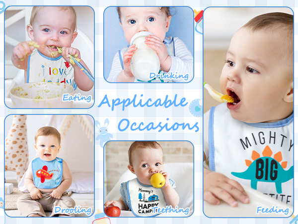 YA-Blue Baby Bibs 7P