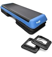 Yes4All Adjustable Workout Aerobic Exercise Step Platform Health Club Size with 4 Adjustable Rise...
