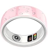 Ceramic Smart Ring for Women Men, Health Tracker Ring, No App Fee, Pink,8 | Lightweight Fitness R...
