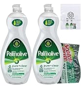 Ultra Palmolive Hypoallergenic Pure Clear Dish Soap, Unscented, 32.5 Fl Oz (Pack of 2) bundled wi...