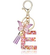 OKAICEN Fashion Alphabet Initial Letter Keychain Tassel Butterfly Pendant Key Ring for Purse Hand...