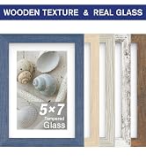 An&He 8x10 Picture Frame, Modern Wood-Grain Photo Frame with Tempered Glass for Vertical/Horizont...