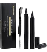 Beard Pen Filler for Men - 4 Tip Natural Looking Beard Pencil (2PCS) & Double Head Brush (1PCS) -...