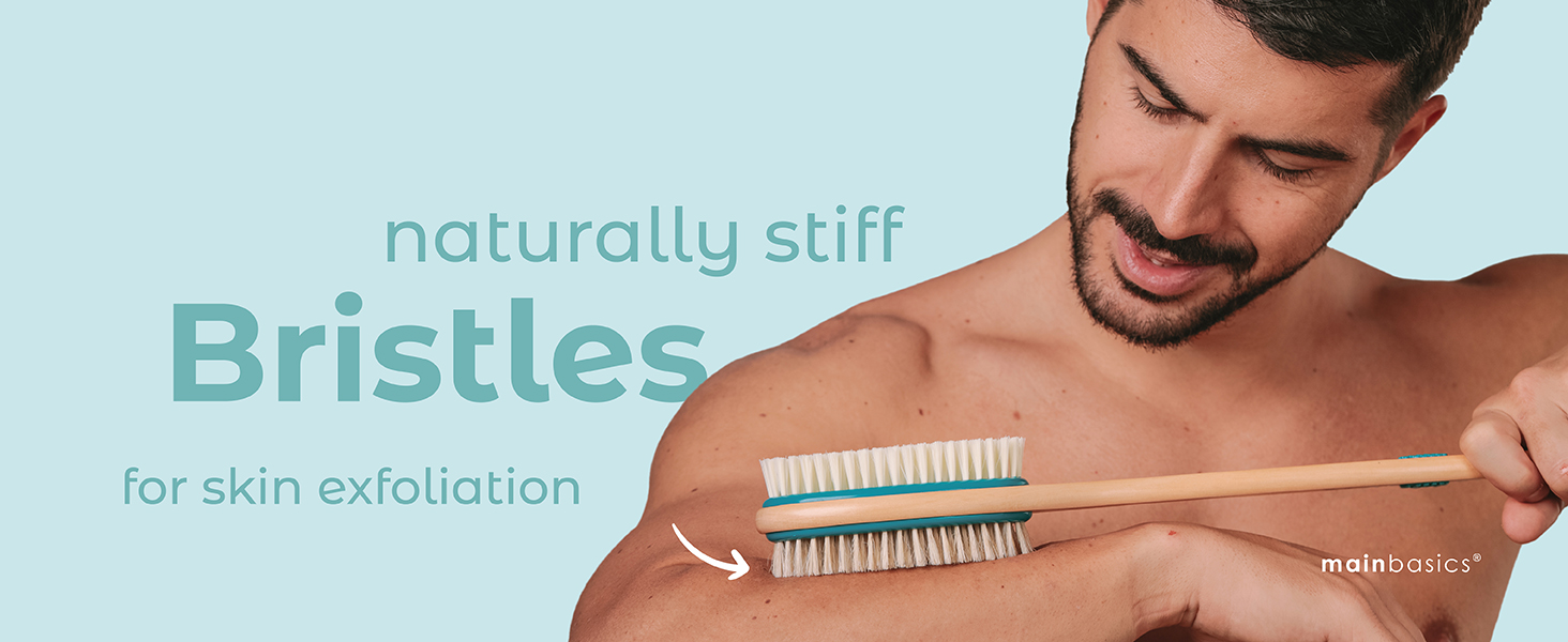 natural stiff bristles for skin exfoliation