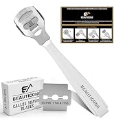 BEAUTICONE Professional Callus Shaver for Feet – Stainless Steel Pedicure Razor with Replaceable ...