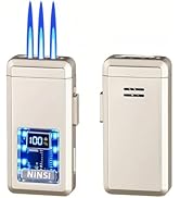 NINSI Smart Butane Torch Lighter - 4 Ignition Modes, Refillable and Rechargeable Lighters, Windpr...