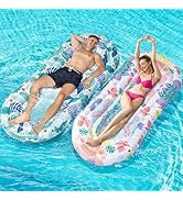 Stonful Pool Floats Lounger, 2 Pack Inflatable Pool Floats Adult Size, Water Hammock Pool Rafts F...