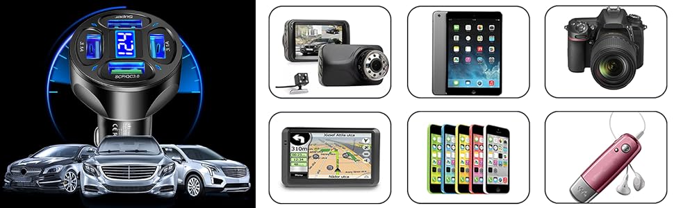 4 Ports Fast Car Charger