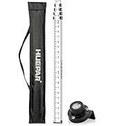 Huepar 9 - Foot Aluminium Grade Rod -10ths 4 Telescopic Sections with Bubble Level - Waterproof S...