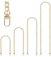 4 Pieces Different Sizes Iron Replacement Flat Chains Iron, Metal Chain Strap for DIY Purse Handb...