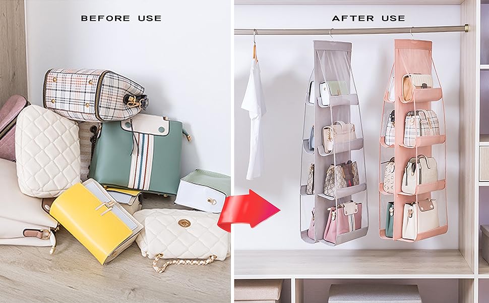 Hanging Handbag Purse Organizer clear bag organizer hanging for closet