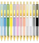 Drawdart 12 Pcs Smooth Writing Pens - 1.0mm Black Ink Ballpoint Pens with Super Soft Grip | Long ...