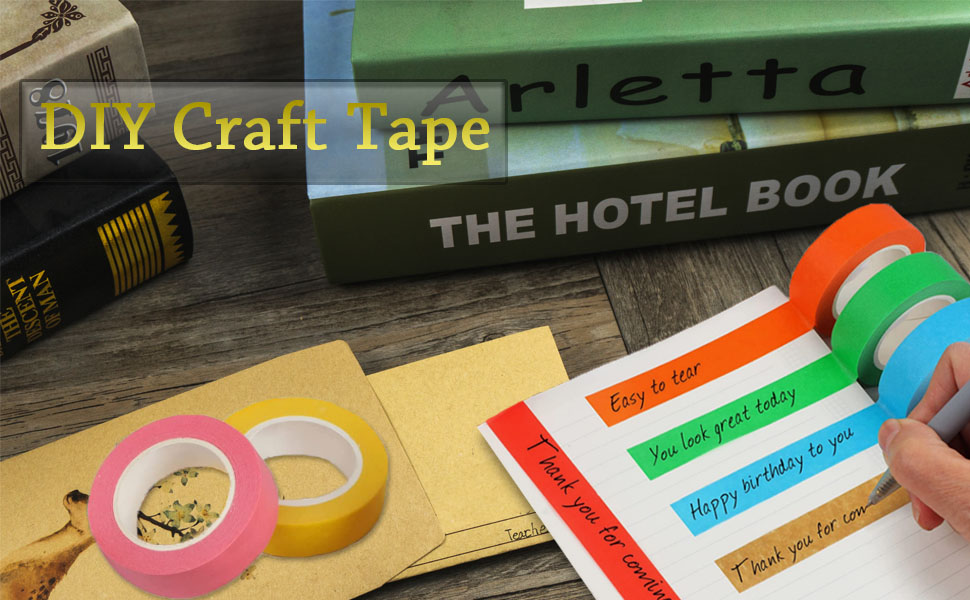 Colored Masking Tape, Kids Art Supplies Colored Tape, DIY Craft Tape, Colored Tape Rolls