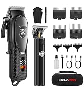 HIENA PRO Professional Hair Clippers Set for Men,Cordless Rechargeable Clippers Set and Trimmers ...