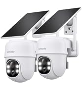 2K Cameras for Home Security-2.4G WiFi Outdoor Camera Wireless Solar/Battery Powered with solar p...