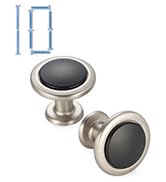 KOOFIZO Black and Nickel Cabinet Knobs, 10-Pack Round Cabinet Pulls Kitchen Handles (Dia.1-1/5 In...