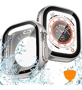 2-Pack Goton Waterproof Case for Apple Watch Ultra Screen Protector 49mm, 360 Protective Glass Fa...