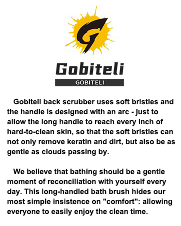 Multiple product images showing a 'Fabiteli' branded item. Text describes benefits for bathing and gentle cleaning, emphasizing its comfortable design.