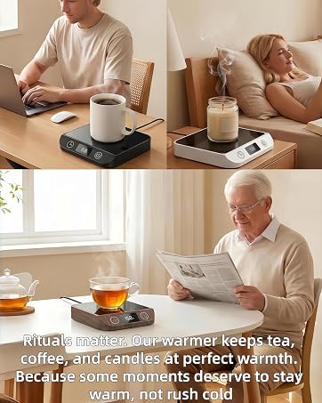 keeps tea, coffee, and candles at perfect warmth