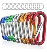 sprookber 3" Aluminum Carabiner D Ring, Caribeener Clips, Spring Snap Hook for Keychain Clip, Set...