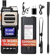 BAOFENG UV-25 10W Ham Radio Handheld, Dual Band Two Way Radio, UHF VHF FM AIR NOAA Receiver, 5200...