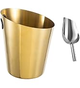 Stainless Steel Champagne Bucket - Stainless-Steel Beverage Tub - Diagonal Ice Bucket with Handle...