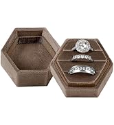 MFXIP Velvet 3 Slots Jewelry Ring Box Engagement Wedding Box Keepsake Box Bridal Photo Ring Tripl...