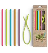 Silicone Straws - Slender Size BPA Free Non-Rubber Silicon Reusable Drinking Straws for Stainless...