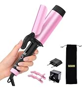Large Curling Iron 2 Inch,110-240V with European Plug | Dual Voltage For Travel,Big Barrel Curlin...