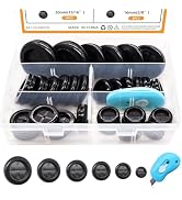 mankk 33Pcs Rubber Grommet Kit 6 Size (5/8" 13/16" 7/8" 1" 1-3/16" 1-1/2") Drill Hole Round Doubl...