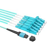 lidkew 0.6m/1.92ft MPO-LC Fiber Patch Cable,8-Core OM4 Strands Breakout Cable, 40/100G Multimode ...