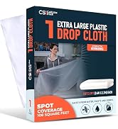 Caelum Star 1 Pack Extra Large Clear Painter's Drop Cloth for Painting 12 x 9 ft, Clear Tarp Plas...