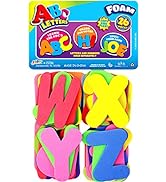 Non-Toxic ABC Alphabet Foam Letters Tiles 26 Pieces Soft Foam Colorful Learning Tool for Girl Boy...