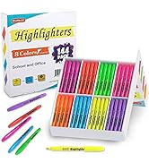 144 Pack Highlighters, Shuttle Art Highlighters Assorted Colors Set, 8 Bright Colors Chisel Tip H...