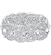 EVER FAITH Austrian Crystal Costume Jewelry Art Deco Elastic Stretch Bracelet