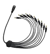 DC Power Splitter Cable 5.5x2.5mm 3-Pack, 1 to 10 Way 18AWG 12V/24V 10A High Current Compatible w...