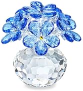H&D HYALINE & DORA Blue Crystal Flower Figurine Forget Me Not,Crystal Flower Gifts for Mom Wife G...