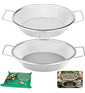 2PCS Soil Sifter for Gardening with Handle,Stainless Steel Rock Compost Soil Sifter for 5 Gallon ...