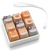 Keyboard Fidget Clicker, 9 Keys Clicky Keyboards Keychain Fidgets for Adults, Creamy Stress Relie...