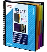 PERFORMORE 12 Pocket Spiral Subject Organizer with 6 Dividers, Folder Organizer Binder with Front...