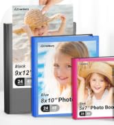 CRANBURY Small Photo Album 4x6 (Blue) - 2-Pack Plastic 4 x 6 Photo Book Album, Each Shows 48 Pict...