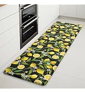 FYATHM Lemon Kitchen Mats for Floor - Anti Fatigue Mats for Kitchen Floor, Cushioned Non-Skid Was...