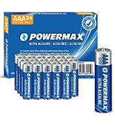 Powermax 24-Count AAA Batteries, Ultra Long Lasting Alkaline Battery, 10-Year Shelf Life, Reclosa...