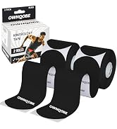 OWNQOBE Kinesiology Tape Precut (2 Rolls, 40 Strips) –Waterproof, Latex-Free Hypoallergenic Athle...